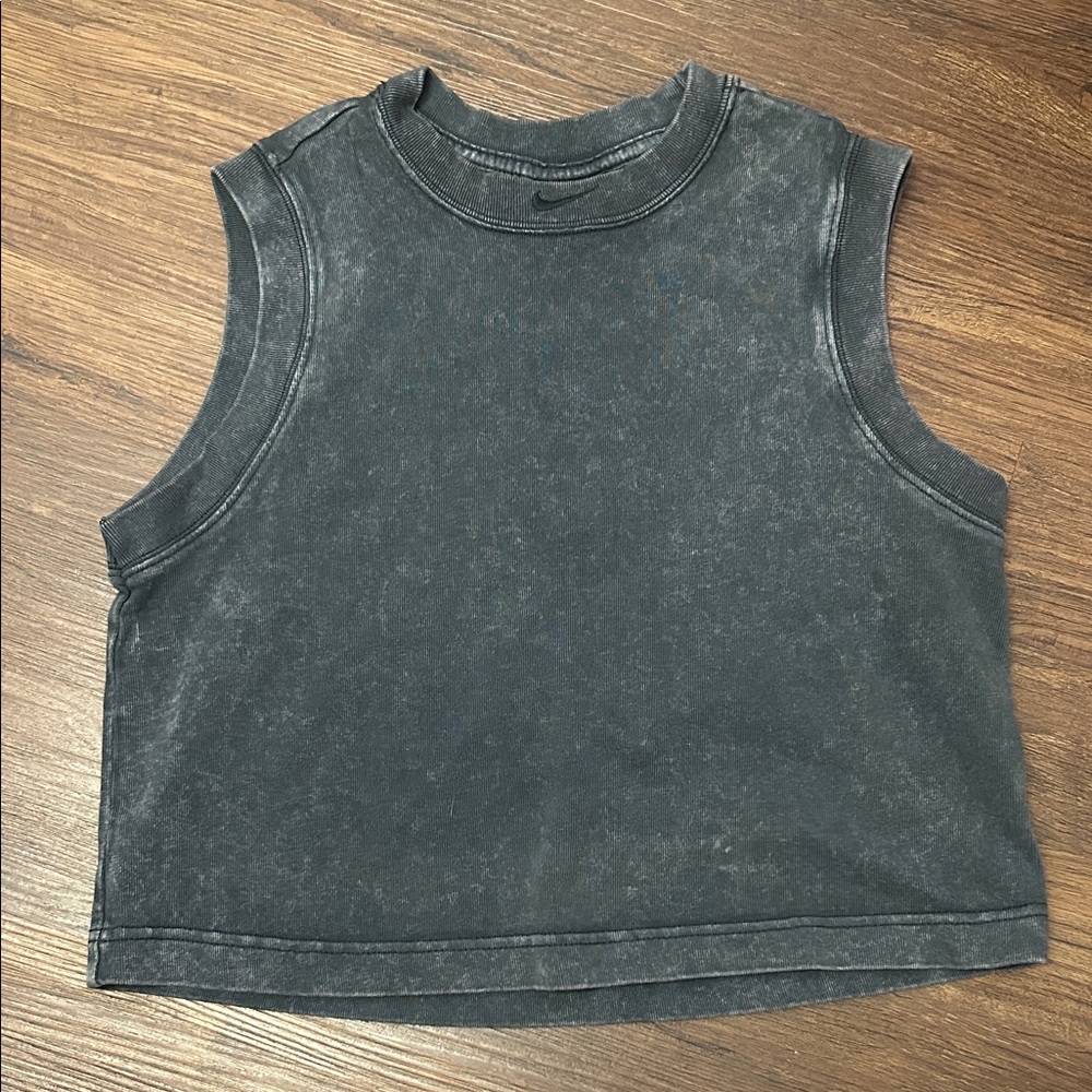 Nike Washed Charcoal Sleeveless Tank Cropped